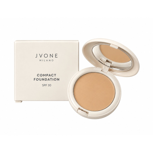 Компактная тональная основа Jvone Milano Compact Foundation SPF 30 в оттенке 02 Medium Light, 9 g