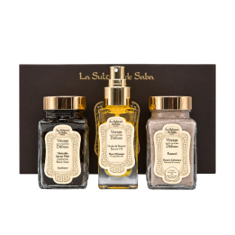 Набір для тіла хамам LA SULTANE DE SABA Body Gift Set Hammam Ritual: олія 50мл, рассул 100мл, чорне мило з евкаліптом 100