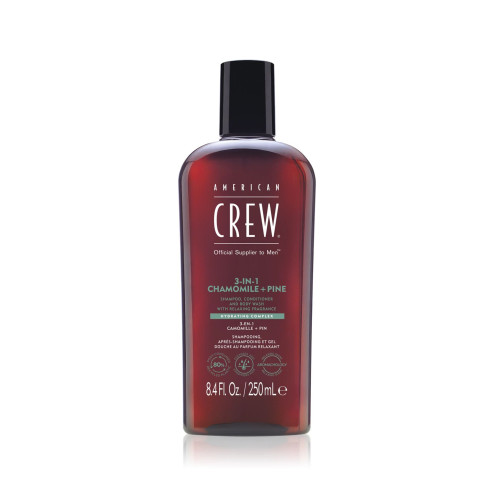 Шампунь, кондиціонер, гель для душу для чоловіків American Crew 3 In 1 Chamomile pine 250 ml