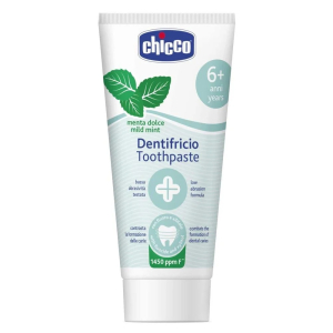 Детская зубная паста Chicco Dentifricio Toothpaste Menta Dolce "Сладкая мята" с фтором 50 мл