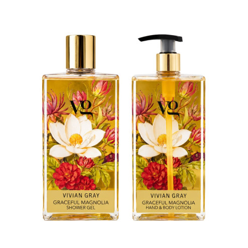 Набір Гель для душу та крем мило для рук VIVIAN GRAY Graceful Magnolia 2х350мл