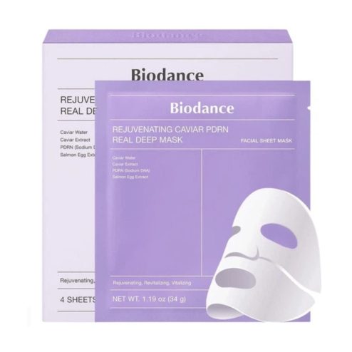 Набір масок для обличчя BIODANCE Rejuvenating Caviar PDRN Real Deep Mask 4 шт.