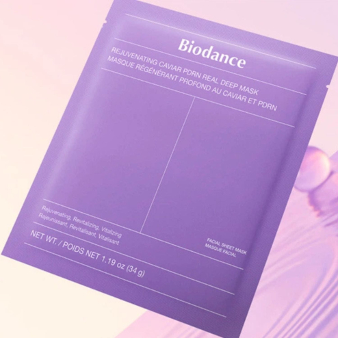 Набір масок для обличчя BIODANCE Rejuvenating Caviar PDRN Real Deep Mask 4 шт.