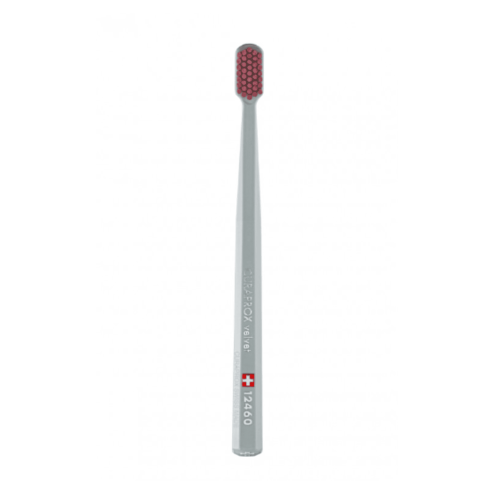CURAPROX 12460 Зубная щетка "VELVET", d- 0,08mm в оттенке: серая+пурпурная щетка
