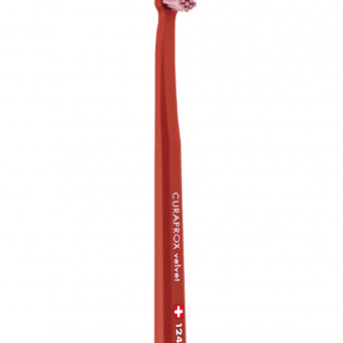 CURAPROX 12460 Зубна щітка "VELVET", d- 0,08mm у відтінку: коричневий+рожева щітка
