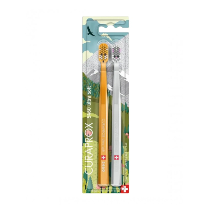 Набор зубных щеток Curaprox ultrasoft Duo fox and bunny edition d 0.10mm