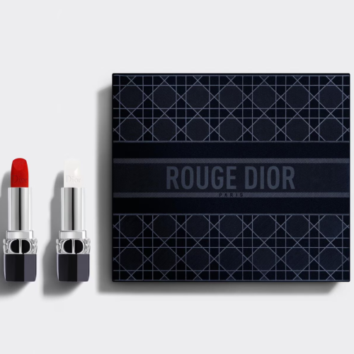 Набір футляр DIOR Rouge Dior duo collection set 999 lipstick & 000 lip balm