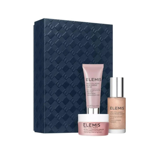 Набір Тріо для зволоження шкіри з Трояндою ELEMIS Pro Collagen Rose Plumping Routine 30ml x15ml x20g