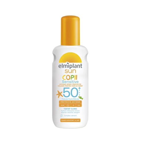 Дитячий сонцезахисний лосьйон спрей для тіла ELMIPLANT Spray lotion SENSITIVE COPPI SPF50 200 ml