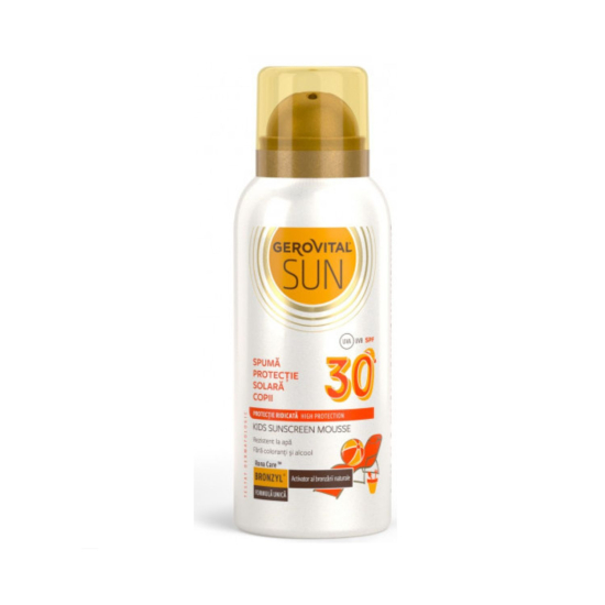 Дитяча пінка для засмаги Gerovital Kids sunscreen mousse SPF30