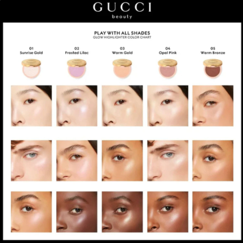 Хайлайтер для лица GUCCI Glow Highlighter Silky Illuminating Powder 10g в оттенке: 03 warm gold