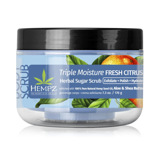Скраб для тіла HEMPZ Sugar Body Scrub for glowing hydrated skin 176g з ароматом: Fresh Citrus