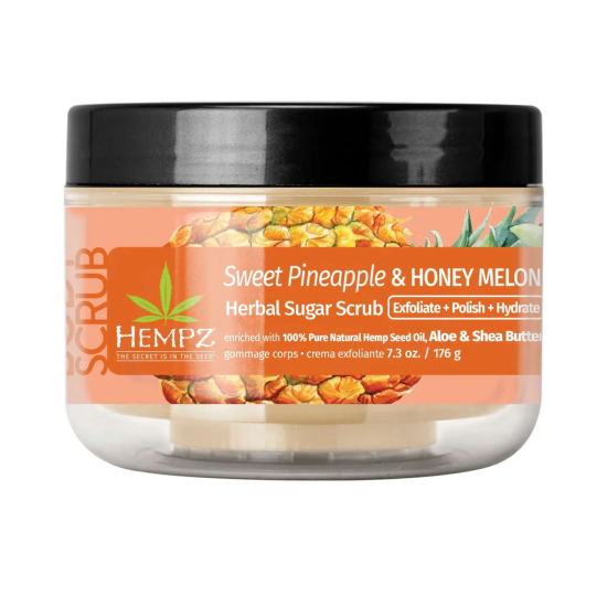 Скраб для тіла HEMPZ Sugar Body Scrub for glowing hydrated skin 176g з ароматом: Pineapple Honey Melon