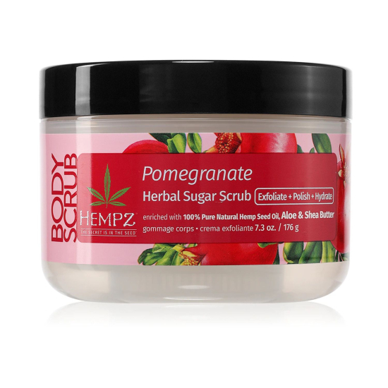 Скраб для тіла HEMPZ Sugar Body Scrub for glowing hydrated skin 176g з ароматом: Pomegranate