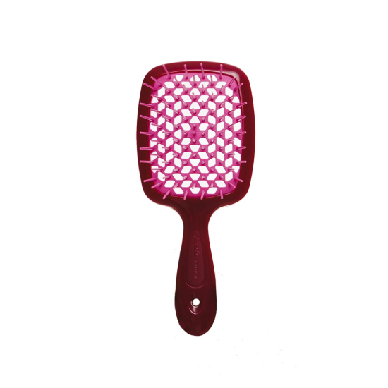 Розчіска JANEKE SUPERBRUSH SMALL міні у відтінку: Бургундія з рожевим