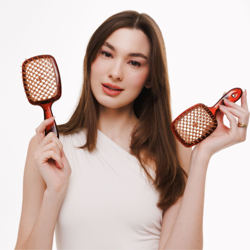 Розчіска JANEKE SUPERBRUSH стандарт у відтінку: Коричнева з бежевим