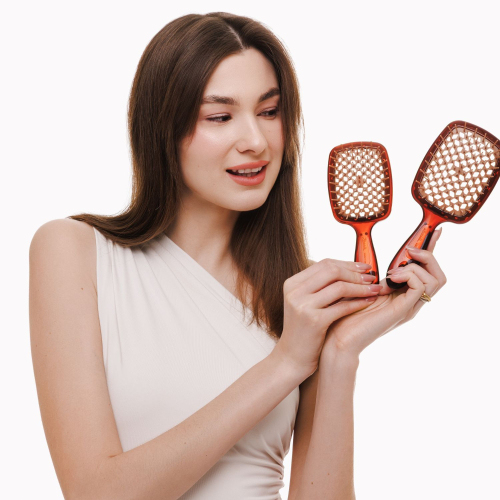 Розчіска JANEKE SUPERBRUSH стандарт у відтінку: Коричнева з бежевим