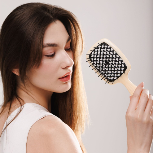 Розчіска JANEKE SUPERBRUSH стандарт у відтінку: Пастельно-жовта з чорним