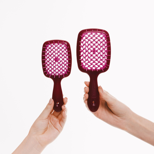 Расческа JANEKE SUPERBRUSH SMALL міні в оттенке: Бургундия с розовым