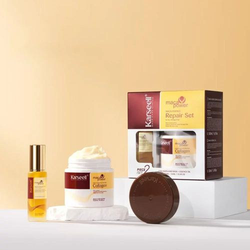 Відновлюючий набір для волосся  KARSEELL Maca Essence Repair Set(mask 500ml+oil 50ml)