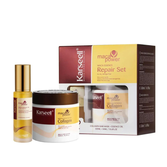 Восстанавливающий набор для волос KARSEELL Maca Essence Repair Set (mask 500ml+oil 50ml)