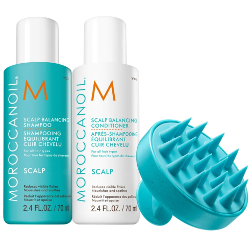 Набір для очищення шкіри голови MОROCCANOIL Scalp Care Trio (Shampoo70ml,Conditioner70ml,Scalp Brush)