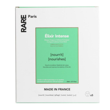 Набір з п'яти поживних масок для обличчя RARE Paris Élixir Intense з гіалуроновою кислотою та скваланом														