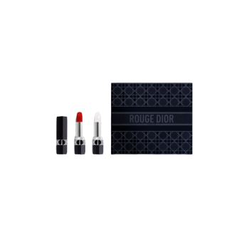 Набор футляр DIOR Rouge Dior duo collection set 999 lipstick & 000 lip balm