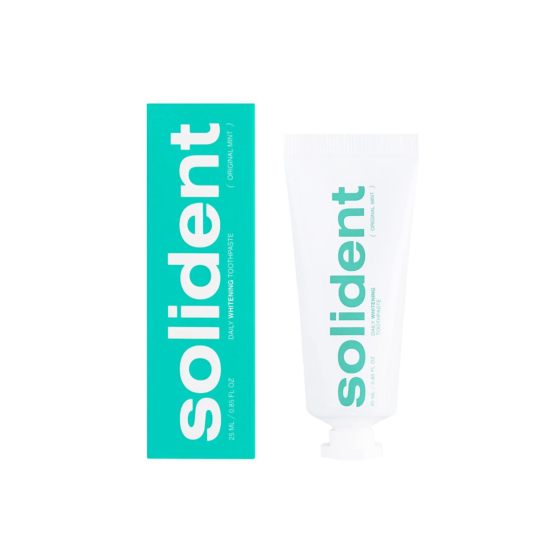 Щоденна відбілювальна зубна паста SOLIDENT Daily Whitening Toothpaste 25ml зі смаком: Original mint