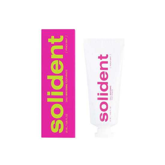 Щоденна відбілювальна зубна паста SOLIDENT Daily Whitening Toothpaste 25ml зі смаком: Peach mint