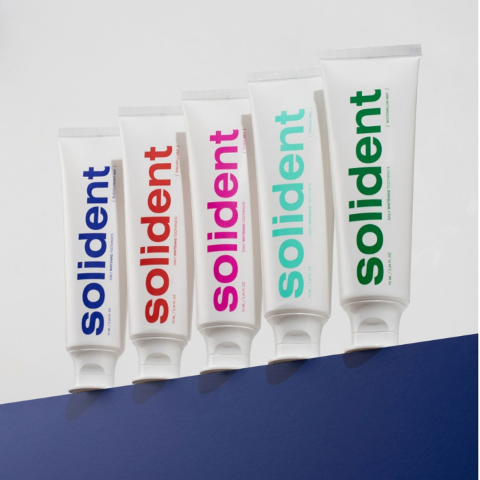 Щоденна відбілювальна зубна паста SOLIDENT Daily Whitening Toothpaste 90ml зі смаком: Peach mint