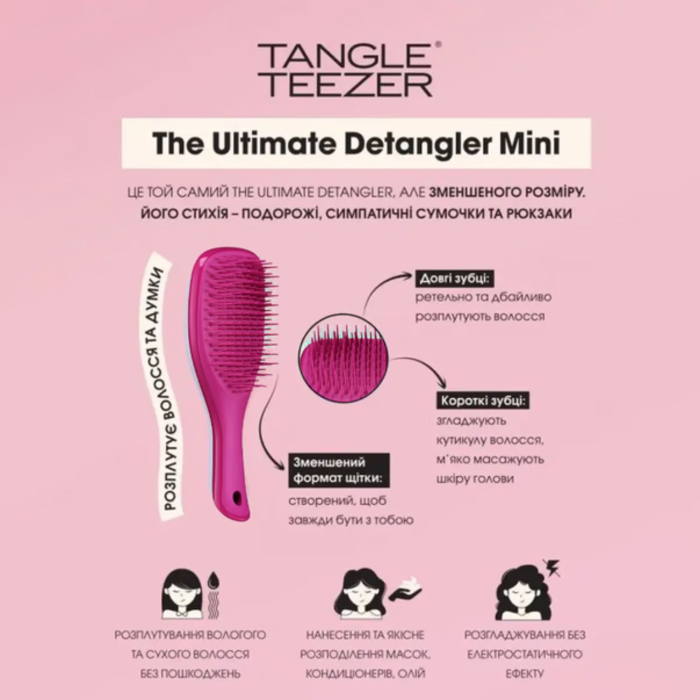 Щітка для волосся Tangle Teezer The Ultimate Detangler Mini Electric Raspberry
