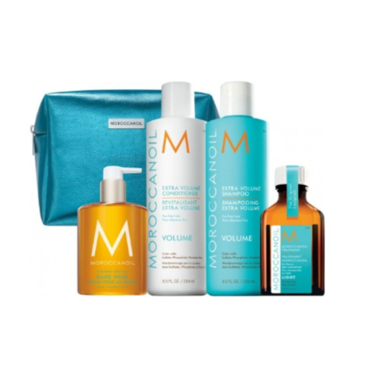 Весняний набір Moroccanoil Volume (шампунь 250мл +кондиціонер 250 мл +олія 25мл +рідке мило 360 мл)