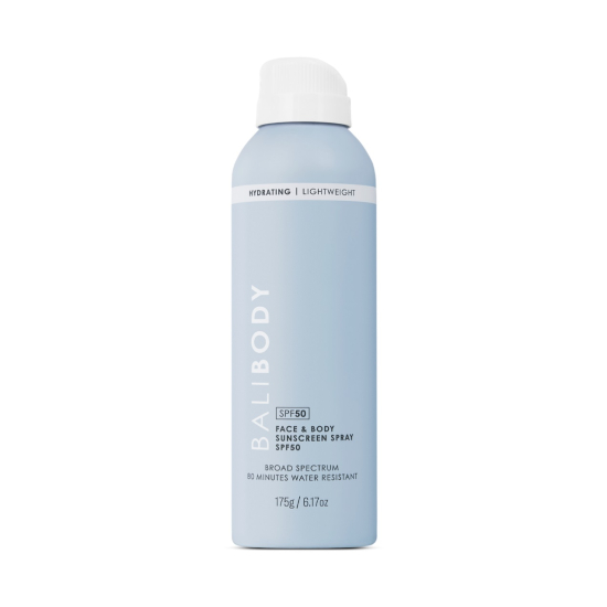 Сонцезахисний спрей для обличчя та тіла SPF50+ BALIBODY Face and Body Sunscreen Spray SPF50+