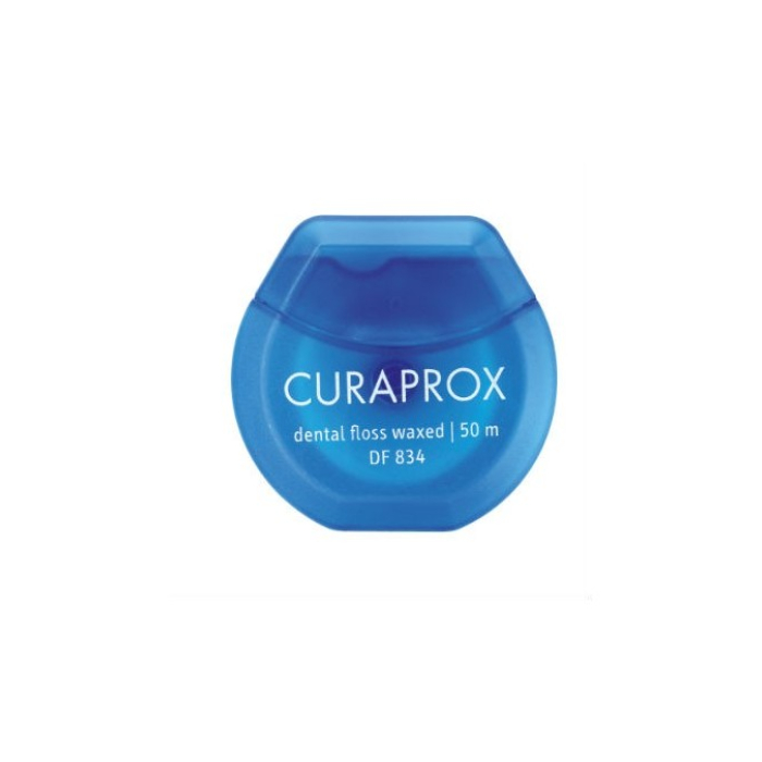 Нитка межзубная вощеная с ароматом мяты Curaprox 50 м Нитка межзубная вощеная с ароматом мяты Curaprox 50 м
