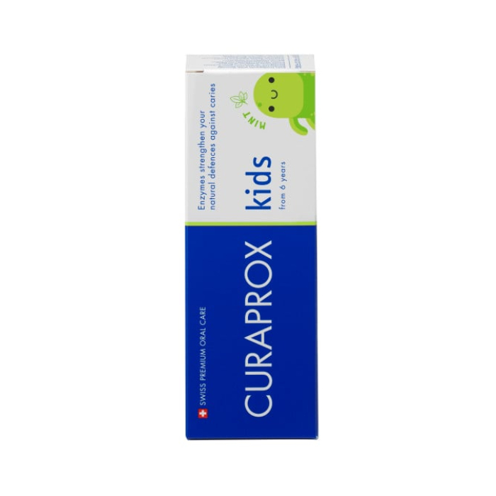 Детская зубная паста с фтором Curaprox Kids с 6-х лет МЯТА 60 мл