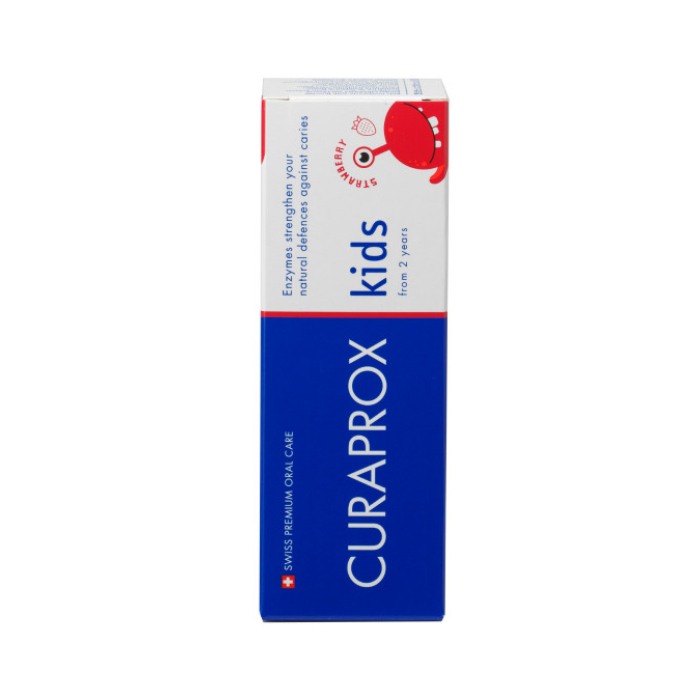 Дитяча зубна паста з фтором Curaprox Kids з 2-х років ПОЛУНИЦЯ 60 мл