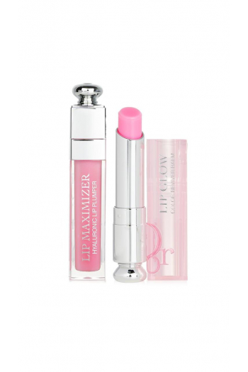 Набір для губ ( бальзам+блиск) DIOR Addict Lip Maximizer lip glow Plump & Color 6ml+3.2g у відтінку: 001 Pink