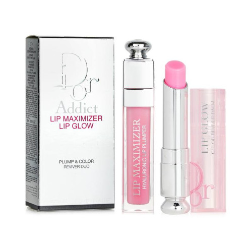 Набор для губ ( бальзам + блеск ) DIOR Addict Lip Maximizer lip glow Plump & Color 6ml+3.2g в оттенке: 001 Pink