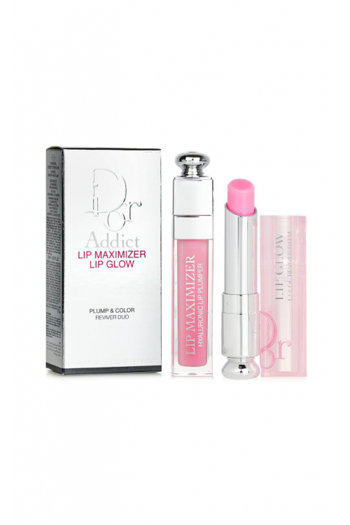 Набір для губ ( бальзам+блиск) DIOR Addict Lip Maximizer lip glow Plump & Color 6ml+3.2g у відтінку: 001 Pink