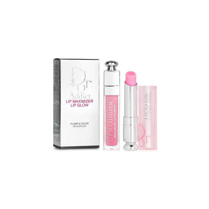 Набір для губ ( бальзам+блиск) DIOR Addict Lip Maximizer lip glow Plump & Color 6ml+3.2g у відтінку: 001 Pink