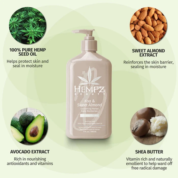 Молочко для тіла HEMPZ Koa & Sweet Almond Smoothing Herbal Body Moisturizer 66 мл