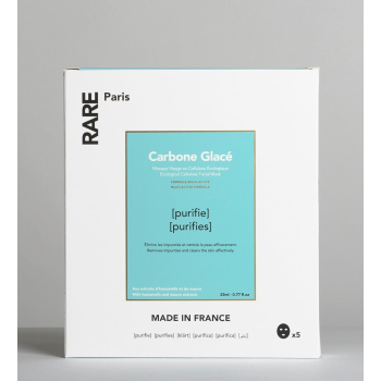 Набір з п'яти очищувальних масок для обличчя RARE Paris Carbone Glacé з гамамелісом та екстрактом мальви														