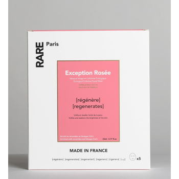 Набір з п'яти відновлювальних масок для обличчя RARE Paris Exception Rosée з церамідами, Омега 3 та 6														