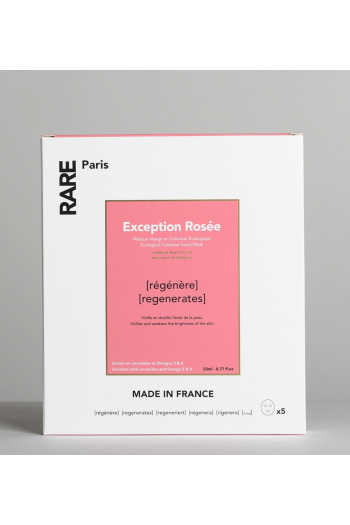 Набір з п'яти відновлювальних масок для обличчя RARE Paris Exception Rosée з церамідами, Омега 3 та 6														