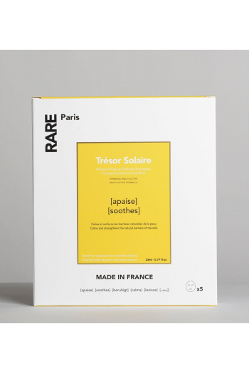 Набір з п'яти заспокійливих масок для обличчя RARE Paris Trésor Solaire з Вітаміном Е та екстрактом арніки														