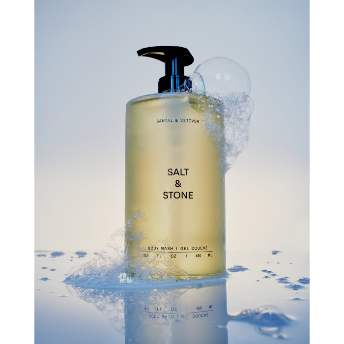 Антиоксидантний гель для душу з ароматом сандалового дерева та ветиверу SALT & STONE, 450 ml														