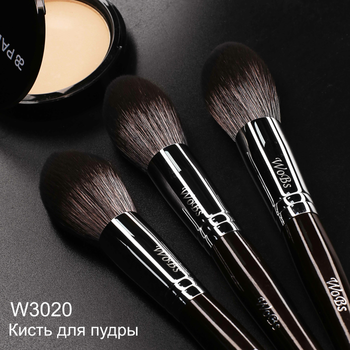 Пензлик для пудри кругла форма (синтетика) WOBS W3020