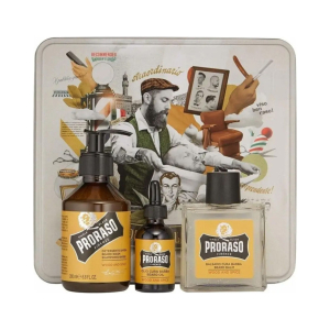 Подарочный набор по уходу за бородой для мужчин Proraso Metal Box Beard Care: WS