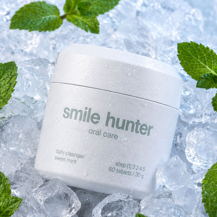 Таблетки для чищення зубів Smile Hunter Tooth Tablets Hydroxyapatite Daily Cleaner Sweet Mint 60 шт, банка